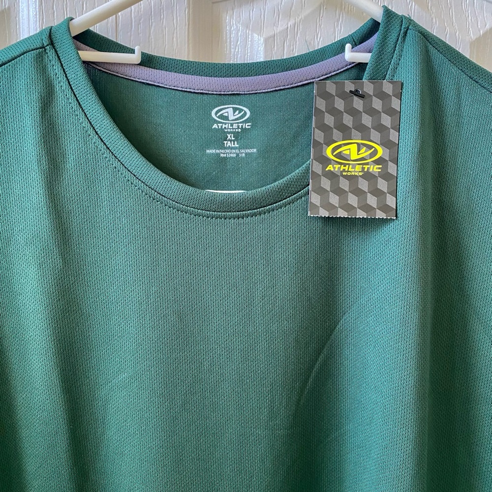Athletic crew Neck Performance Shirt Green XL Tall